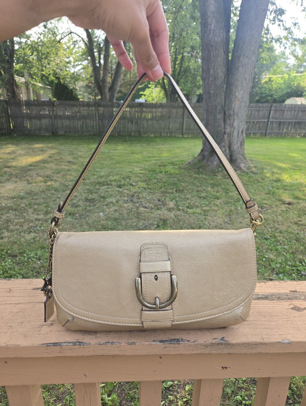 Coach Y2K Clutch Gold Leather #42048